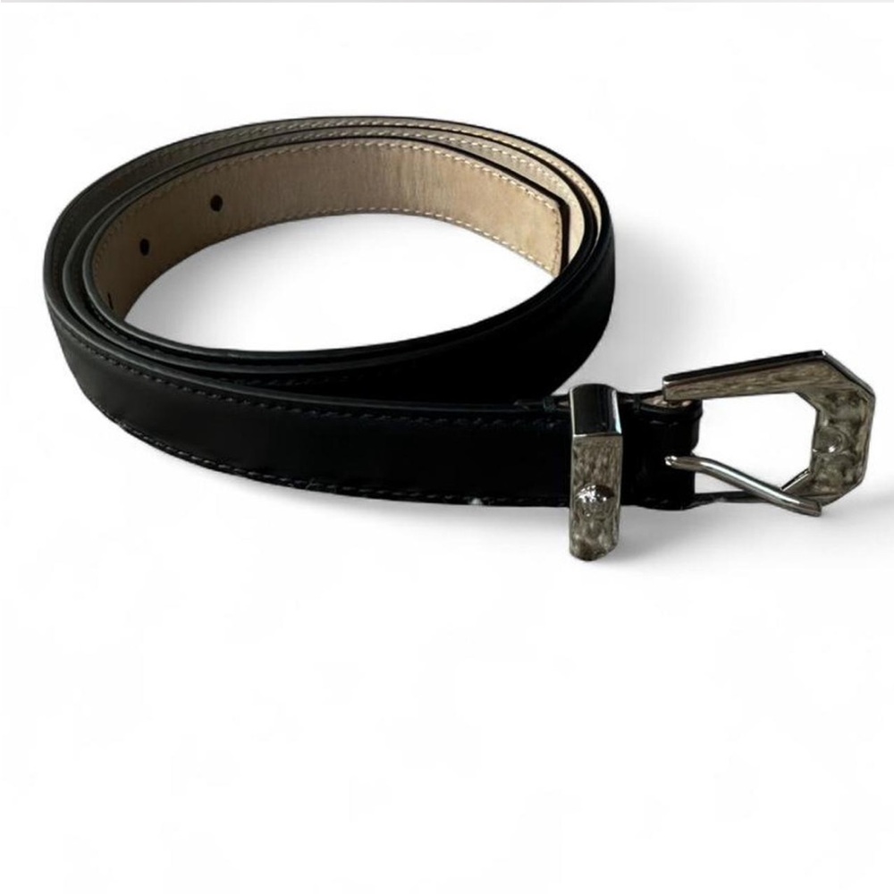 Women’s Versace black small leather belt